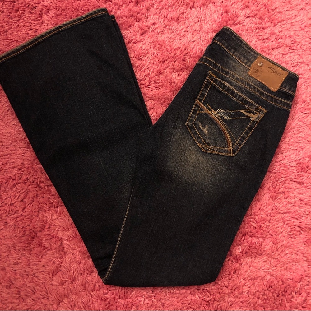 Silver Frances Distressed Flare Jeans